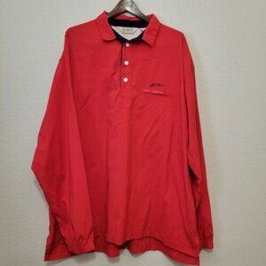 VTG LL Bean Long Sleeve Vented Nylon Fly Fishing Shirt Jacket Pullover Mens XL